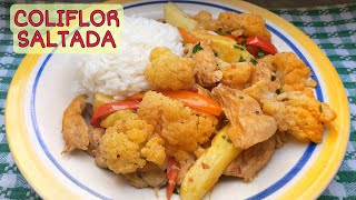 SALTADO DE COLIFLOR CON POLLO 😋 Exquisito Fácil y Saludable Receta Peruana [upl. by Eimam]