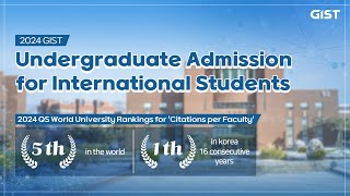 2024 GIST Undergraduate Admission for International Students [upl. by Geordie]