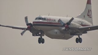 Convair CV580 CGYXC My First Fire Tanker Capture  Moses Lake KMWH [upl. by Eniahs]