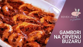 GAMBORI NA CRVENU BUZARU remek jelo 2023  PRAWNS IN RED SAUCE [upl. by Aiz]