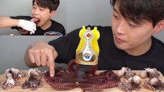 처음이에요  킹 문어 쭈꾸미 해산물 먹방 Octopus Webfoot octopus REAL SOUND ASMR MUKBANG EATING SHOW [upl. by Llehcnom]