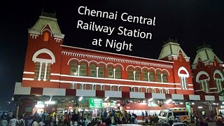 Chennai Central Railway Station at Night  Historic Buildings of Chennai [upl. by Vento44]