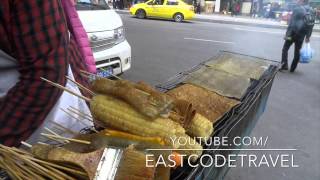 Chongqing spicy grill tofu and noodle sheet Chinese street food [upl. by Niobe]