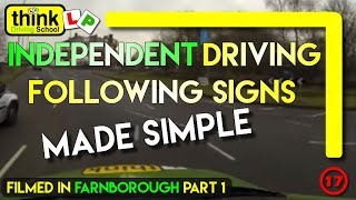 Independent Driving in Farnbrough following Guildford Signs  Think Driving School [upl. by Oos804]