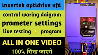 Invertek optidrive vfd wiring parameter setting in hindi [upl. by Romalda]