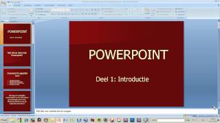 Cursus Powerpoint deel 1 introduktie [upl. by Einnej]