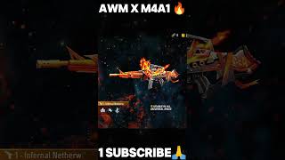 NEW AWM X M4A1 🔥 SKIN  FREE FIRE MAX 🔥🗿 freefire shorts [upl. by Lindley628]