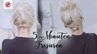 Tutorial  5MinutenHochsteckfrisuren  Alltagsfrisuren [upl. by Chaffee584]