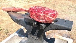 Tomahawk Ribeye Steak on Anvil [upl. by Ayiotal]