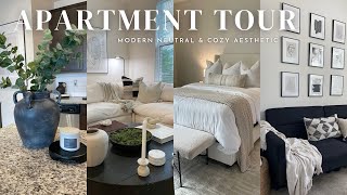 APARTMENT TOUR  MODERN NEUTRAL amp COZY AESTHETIC  AFFORDABLE LUXURY HOME DECOR  2023 [upl. by Marlin98]