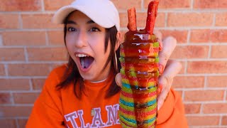 I Tried the VIRAL TikTok Chamoy Pickle and answered your would you rather questions [upl. by Mannuela403]