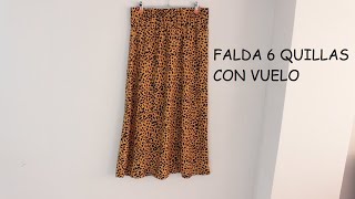 HACER PATRÓN Y COSER FALDA 6 QUILLAS O NESGAS [upl. by Knorring784]