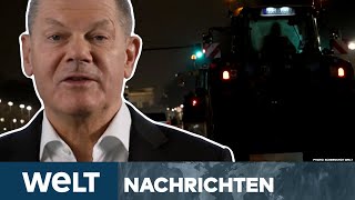 DEUTSCHLAND BauernProtest Jetzt äußert sich Kanzler Scholz  und warnt eindringlich  WELT Stream [upl. by Eselahs]