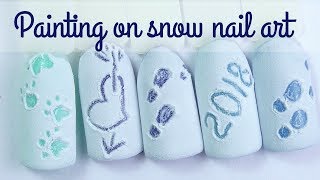 Winter Nail Designs ❅ Writing on the snow nailart tutorial XmasWebinar [upl. by Flann]