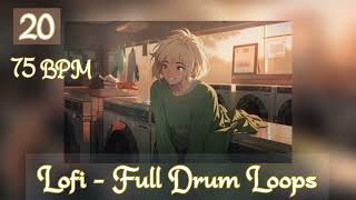 FREE Lofi Sample Packs 75 BPM Serpent Lofi Full Drum Loops 20  Free Download Stock Drum Samples [upl. by Yerahcaz216]