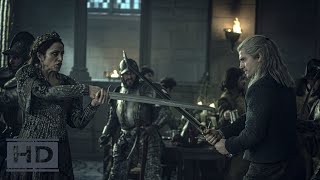 Geralt vs Queen Calanthe Fight Scene Geralt and Urcheon vs Calanthes Guards The Witcher Netflix [upl. by Udenihc243]