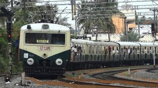 Electric Suburban Train at Chennai  Fast line to Beach 2013 [upl. by Nisen743]