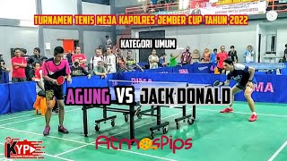 AGUNG Smanor vs JACK DONALD Bhinneka 🏓🏓 Kategori Umum  Kapolres Jember Cup Tahun 2022 [upl. by Akemeuwkuhc293]