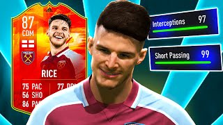 NUMBERS UP RICE REVIEW 87 ADIDAS NUMBERSUP DECLAN RICE PLAYER REVIEW FIFA 22 [upl. by Artemla]