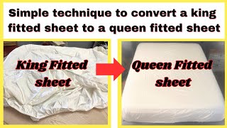 How to convert a king fitted sheet to a queen fitted sheet [upl. by Orlanta]