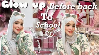 Back To School Glow Up  Ep 2💅🏻💆‍♀️شاركت معاكم طريقتي كيفاش كندير ميك اب💋 [upl. by Ylrebmic159]