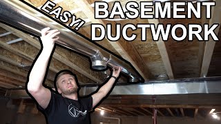 How To Install Ductwork In A Basement  DIY Finished Basement Renovation [upl. by Octavian]