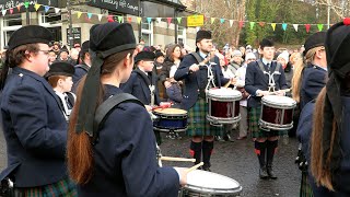 Rose of Allendale played by Vale of Atholl Pipe Band during Pitlochry New Year 2024 Street Party [upl. by Aksel]