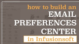 How to Build an Email Preferences Center in Infusionsoft UPDATED  Monkeypod Marketing [upl. by Eselahc381]