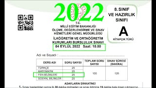 8 Sınıf 2022 yılı bursluluk Sınavı Fen Bilimleri Soru Çözümleri [upl. by Mead]