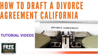 HOW TO DRAFT A MARITAL SETTLEMENT AGREEMENT OR DIVORCE AGREEMENT  CALIF  VIDEO 41 2021 [upl. by Pavior732]