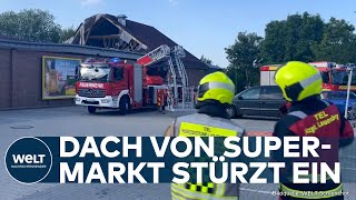 SCHLESWIGHOLSTEIN Supermarkt in Ratzeburg stürzt ein Zwölf Menschen leicht verletzt [upl. by Jamaal658]