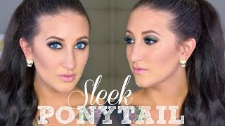 Holiday Hair Series  High Sleek Ponytail for Short Hair Using Extensions [upl. by Aitra935]