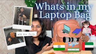 What to carry on your travel bag  packing laptop bag for flight in tamil [upl. by Suehtomit84]