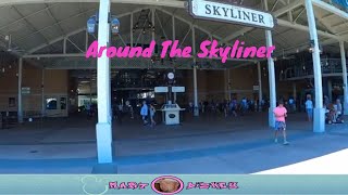 Disneys Skyliner area overview A 4k at the area around the Caribbean Beach [upl. by Ennaeiluj]