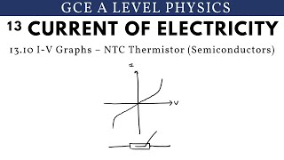 GCE A Level Physics  IV Graphs – NTC Thermistor Semiconductors Current of Electricity Chapter [upl. by Dirgis434]