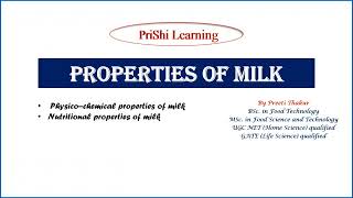 Properties of Milk  Nutritional and Physicochemical properties of Milk  Food Safety Officer [upl. by Calondra]