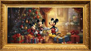 Framed Christmas TV Art 4k kids Festive Music  Merry Christmas Happy Holidays [upl. by Ajiram]