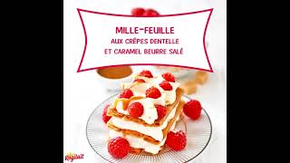 Millefeuille aux crêpes dentelle et caramel beurre salé [upl. by Nnov]