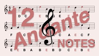 G Clef Treble Clef Learn to Read the E Note in Less Than 2 Minutes  Andante 12 Notes [upl. by Dearden69]