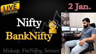 2 January Live Trading Nifty amp Bank Nifty options trading  Live trading today  Live bank nifty [upl. by Chema185]