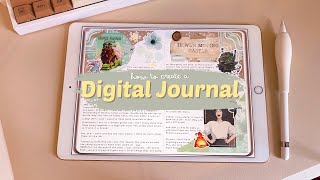 how to create a digital journal 🤎 2023 iPad bullet journal tutorial  reading journal setup [upl. by Shamma138]