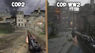 Carentan  CoD2 vs CoD WW2 [upl. by Nannahs]