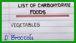 List of Carbohydrate Foods  10  20 examples of Carbohydrate food  Names of Carbohydrate food [upl. by Joceline275]