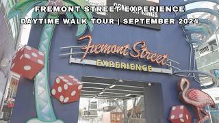 4K Fremont Street Experience Magician amp Daytime Walk September 2024 [upl. by Yeldah]