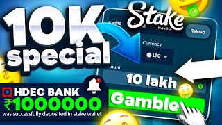 I DEPOSITED ₹10 LAKH On Stake AND LEFT WITH 10K Subs Special Video [upl. by Enelak461]