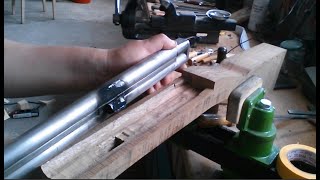 Flintlock shotgun build 1790 pt 12 cutting the stock and start inletting the barrels [upl. by Ahsein643]