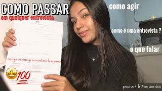 DICAS para passar nas entrevistas de emprego  jovem aprendiz [upl. by Ley]