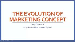 Evolution of Marketing  Production  Product  Selling  Marketing Concept [upl. by Rodrich250]