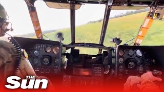 Incredible footage shows inside Ukrainian Attack Helicopter in active combat against Russia [upl. by Oiluj]