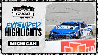 NASCAR Official Extended Highlights Wild wrecks and 2 overtimes at Michigan International Speedway [upl. by Lilyan]